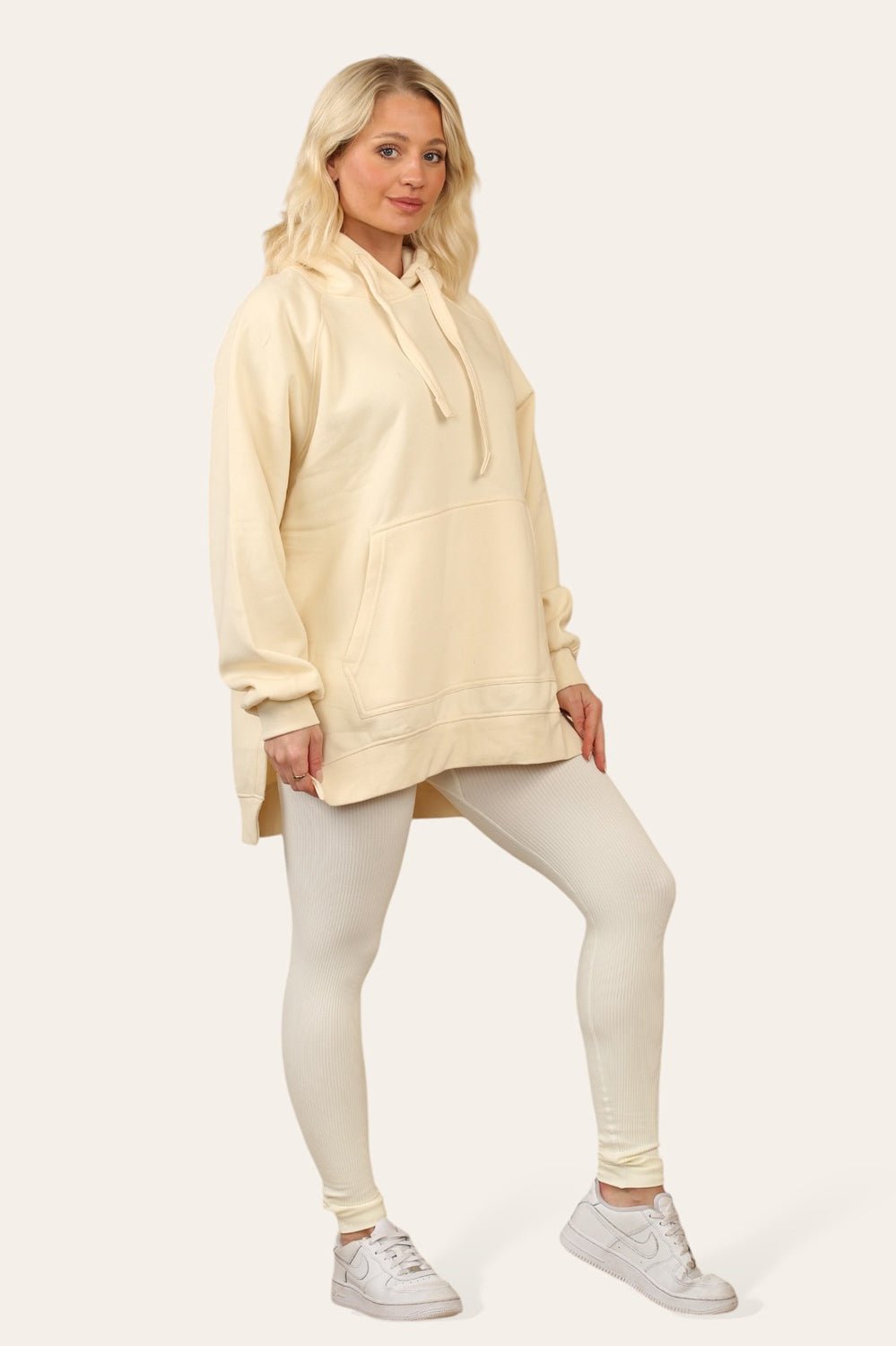 Side Split Front Pocket Over Size Hoodie - MultiTrends Limited