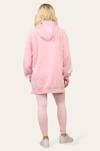 Side Split Front Pocket Over Size Hoodie - MultiTrends Limited