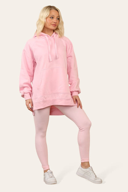 Side Split Front Pocket Over Size Hoodie - MultiTrends Limited