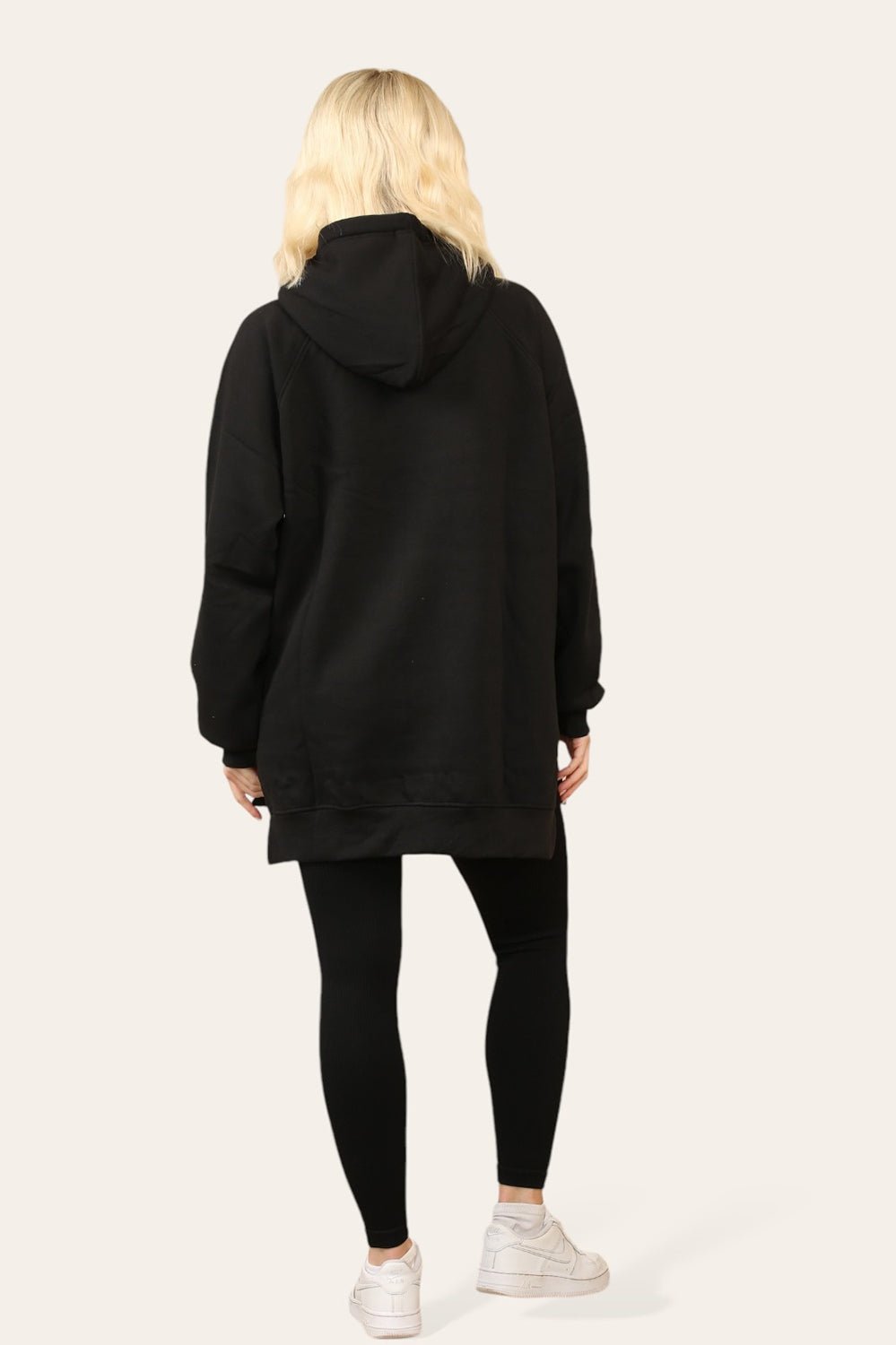 Side Split Front Pocket Over Size Hoodie - MultiTrends Limited