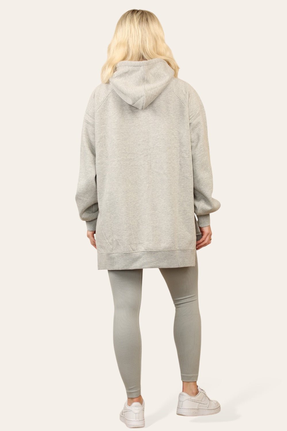 Side Split Front Pocket Over Size Hoodie - MultiTrends Limited
