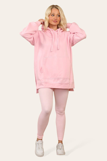 Side Split Front Pocket Over Size Hoodie - MultiTrends Limited