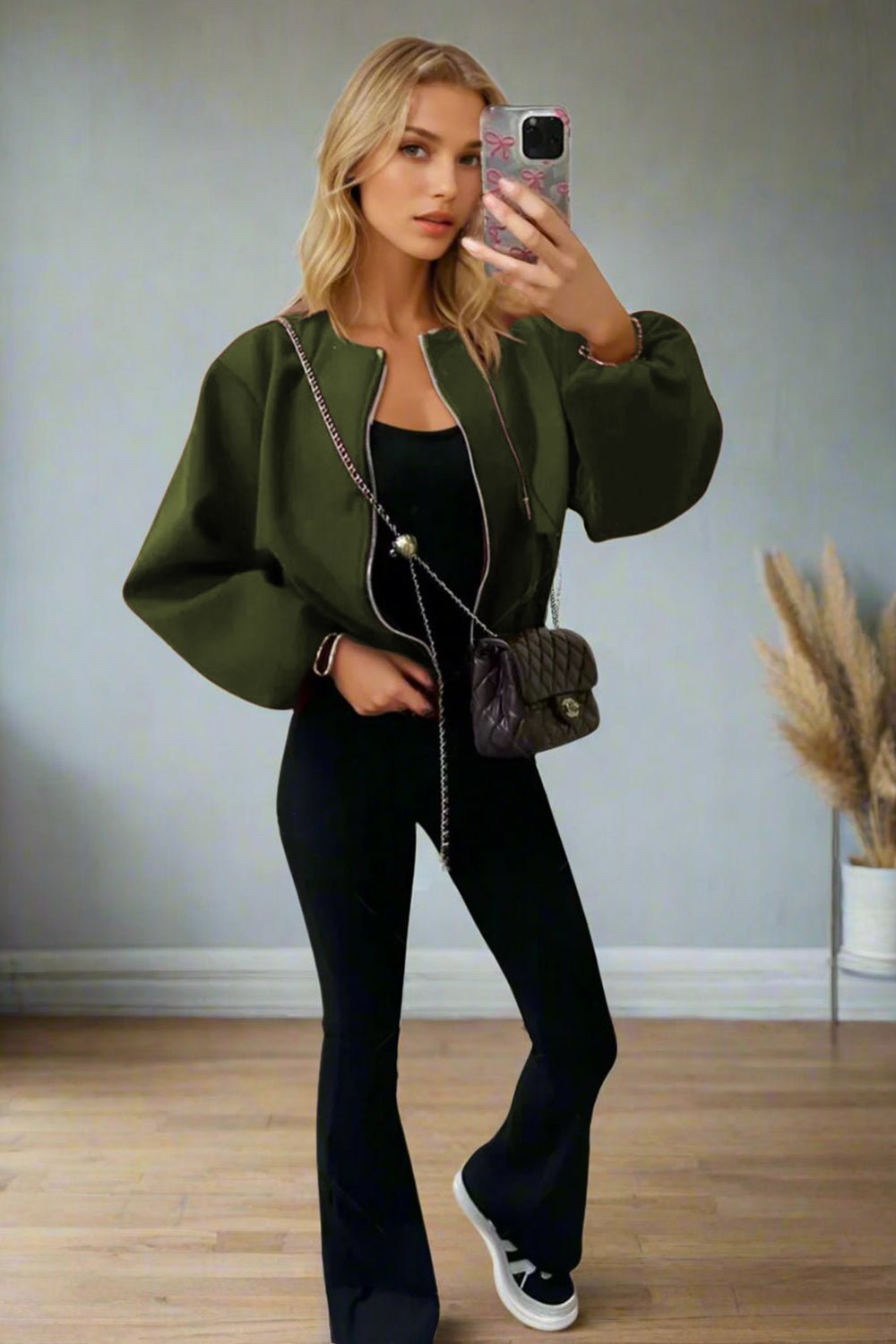 Stylish Zip Up Bomber Jacket - MultiTrends Limited