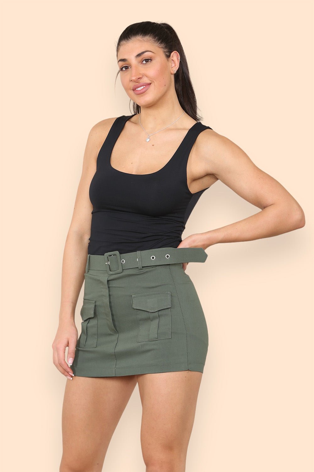 Belted Cargo Skorts - Multi Trends