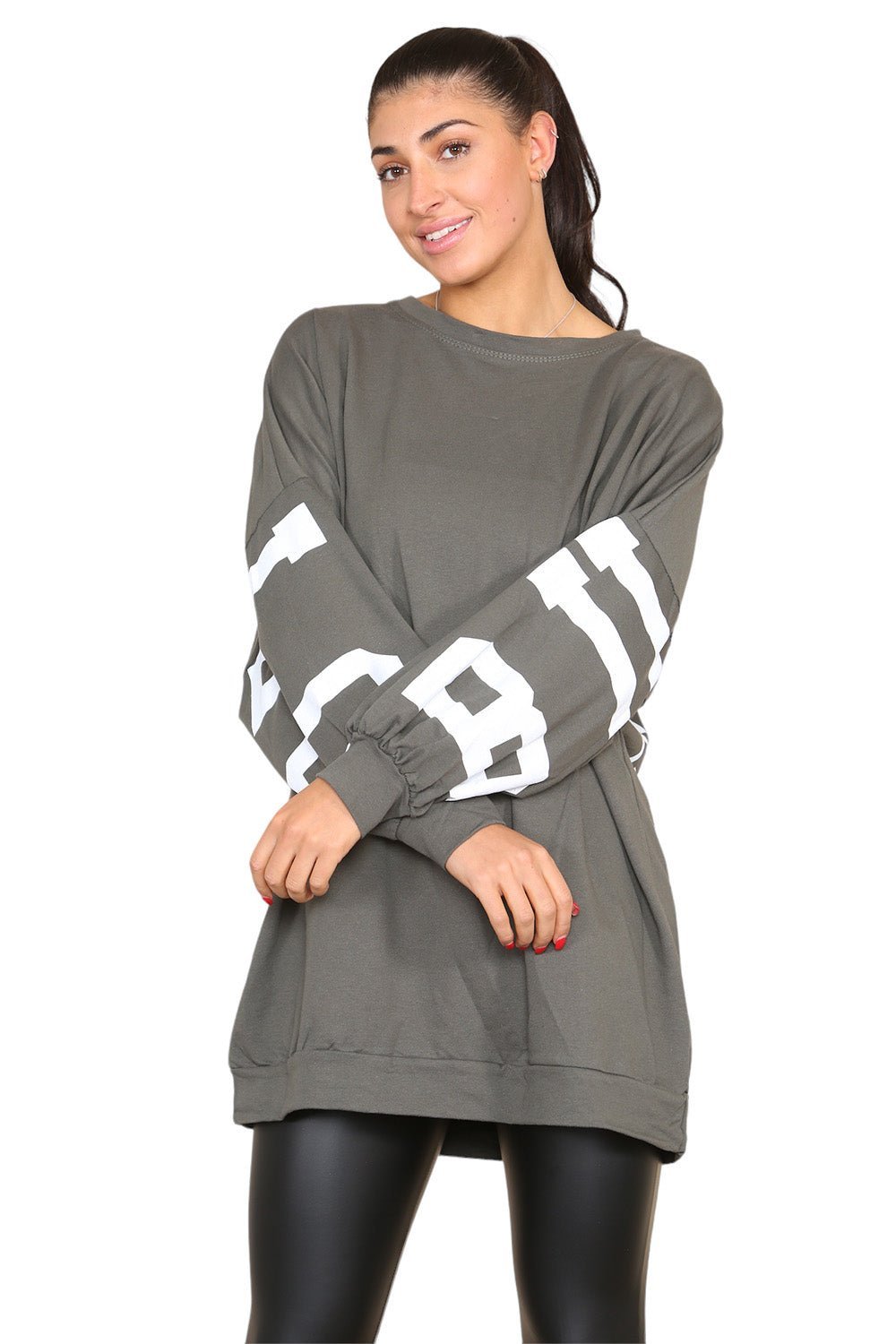 Buffalo Slogan Print Oversized Jumper Dress