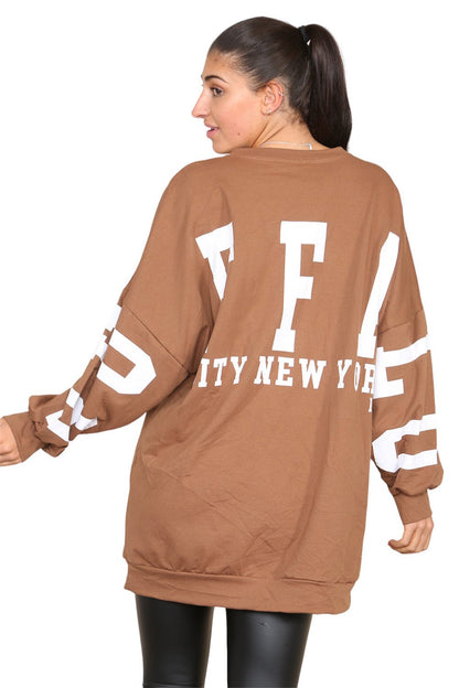 Buffalo Slogan Print Oversized Jumper Dress