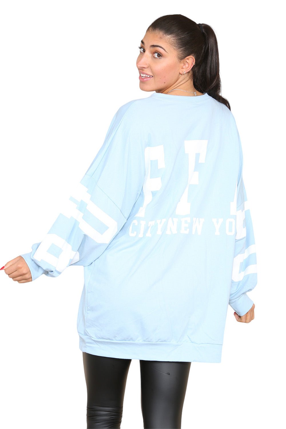 Buffalo Slogan Print Oversized Jumper Dress