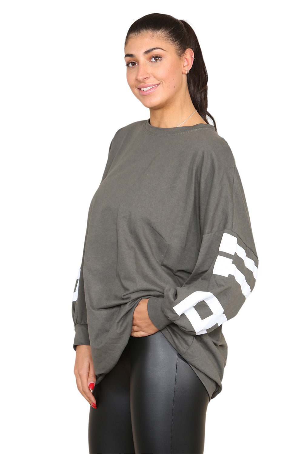 Buffalo Slogan Print Oversized Jumper Dress