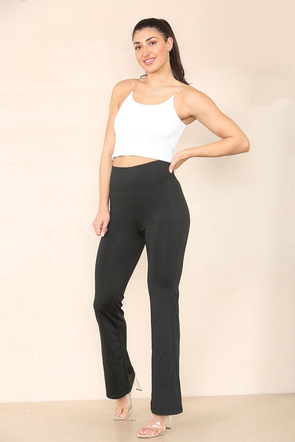 High Waisted Wide Leg Flared Trousers - Multi Trends