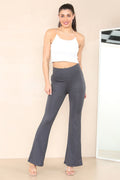High Waisted Wide Leg Flared Trousers - Multi Trends