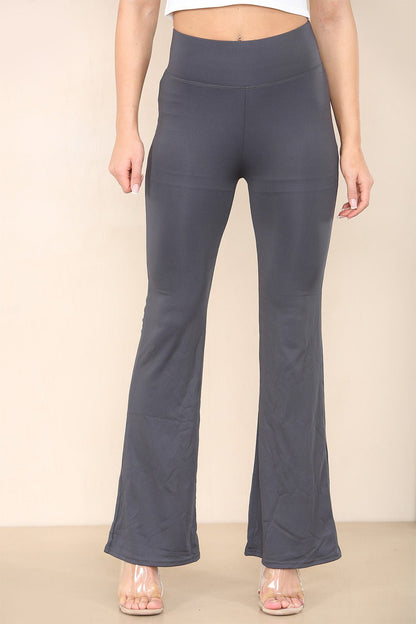 High Waisted Wide Leg Flared Trousers - Multi Trends