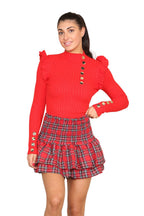 Ladies Tartan Checkered Frill Mini RaRa Skirt - Multi Trends