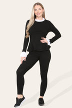 Peplum Frill Neck Suit Pleated Lounge Wear Set - Multi Trends