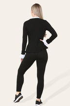 Peplum Frill Neck Suit Pleated Lounge Wear Set - Multi Trends