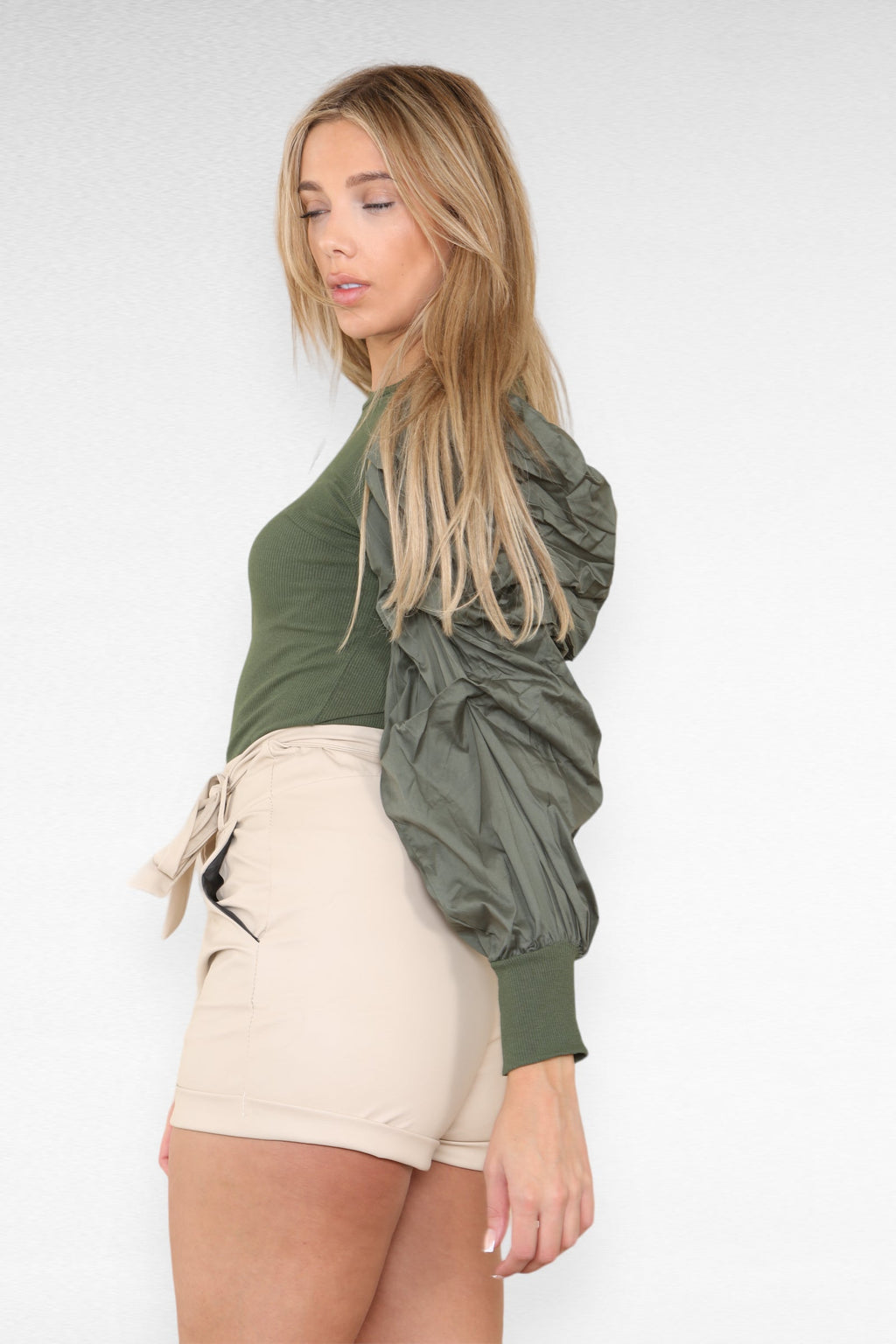 PU Faux Leather Belted Wet Look Shorts With Strap - Multi Trends