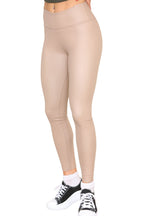 PU Fleece Line High Waisted Wet Look Faux Leather Legging - Multi Trends