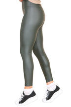PU Fleece Line High Waisted Wet Look Faux Leather Legging - Multi Trends
