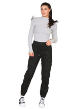Ribbed Knit Gold Button Detail Jumper with Frill - Multi Trends