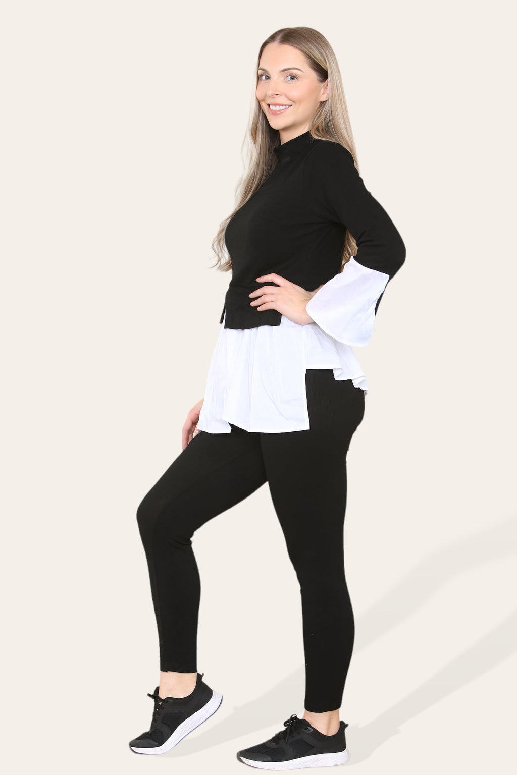 Ribbed Lounge Wear Flared Shirt and Leggings Co-Ord Set - Multi Trends ...