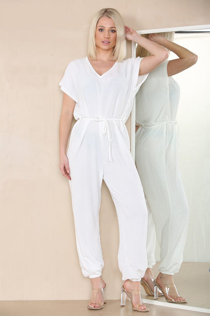 Tie Waist Stylish Harem Jumpsuit - Multi Trends