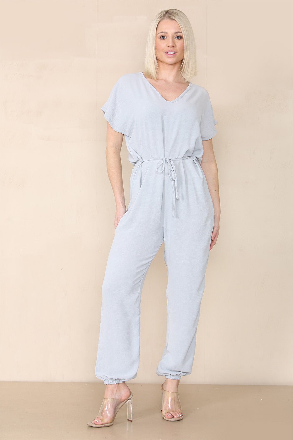 Tie Waist Stylish Harem Jumpsuit - Multi Trends